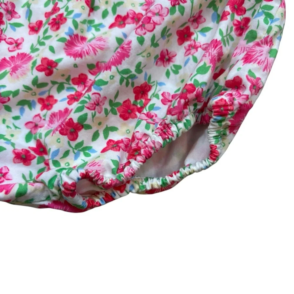 Baby Girls Ralph Lauren Pink and White‎ Floral Bloomers Size 12 Months